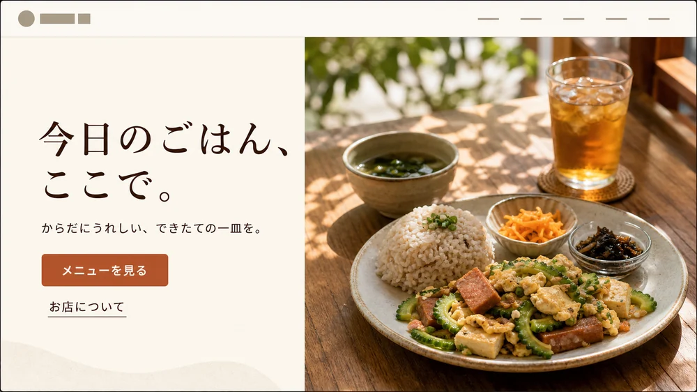 飲食店のホームページ(制作イメージ)